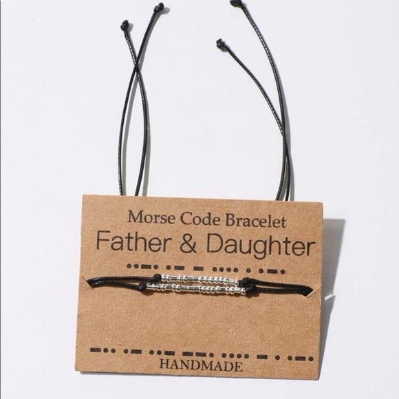 Father Daughter Morse Code bracelet set NWT 🌿 - Picture 2 of 4